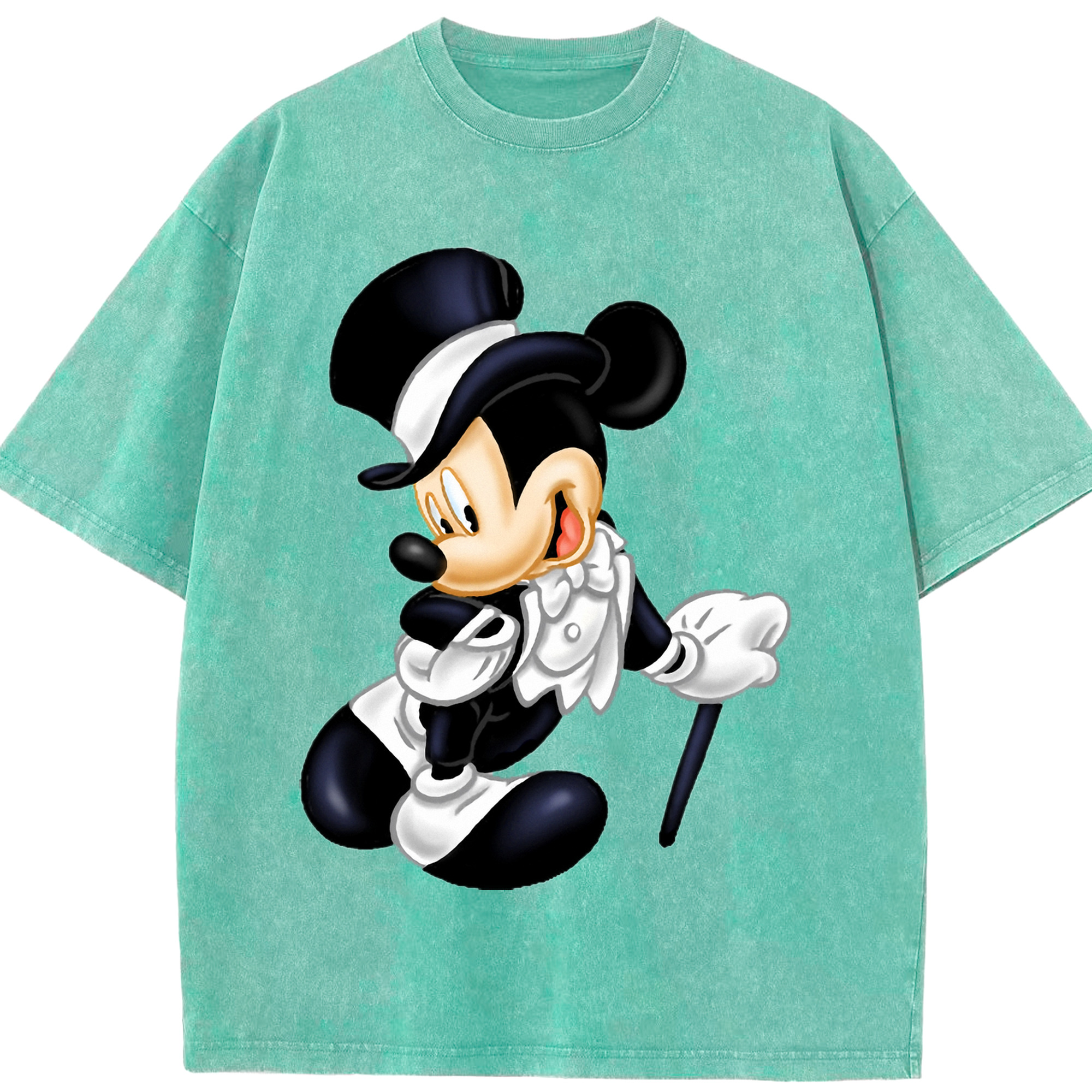 （画像用） ミッキーマウス Mickey Mouse 綿100% ヴィンテージ風 半袖Tシャツ（フロントプリント）